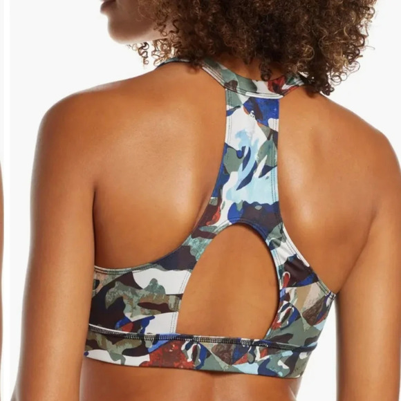 FP Free People Movement Daybreak Camo Graphic Sports Bra Medium Support Large - Picture 2 of 16